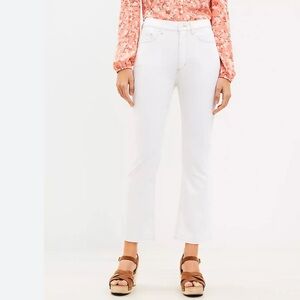 LOFT High Rise White‎ Kick Crop Jeans